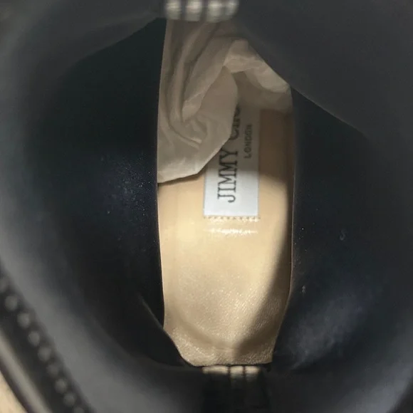 Jimmy Choo Lyja 100 Black Stretch Satin Bootie w/ Crystal necklace detail - Picture 2 of 4